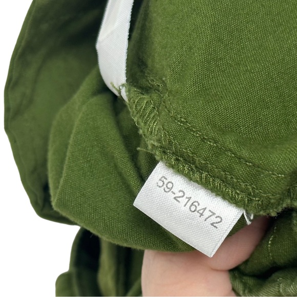 Loft Y2K Cargo Utility Gorpcore Drawstring Twill Cotton Flat Front Shorts Green - Picture 9 of 10